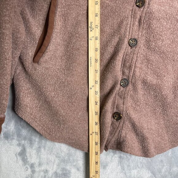 Pacsun Homecoming Button Down Shacket Womens XS S Brown Oversized Fuzzy Jacket - Picture 7 of 8